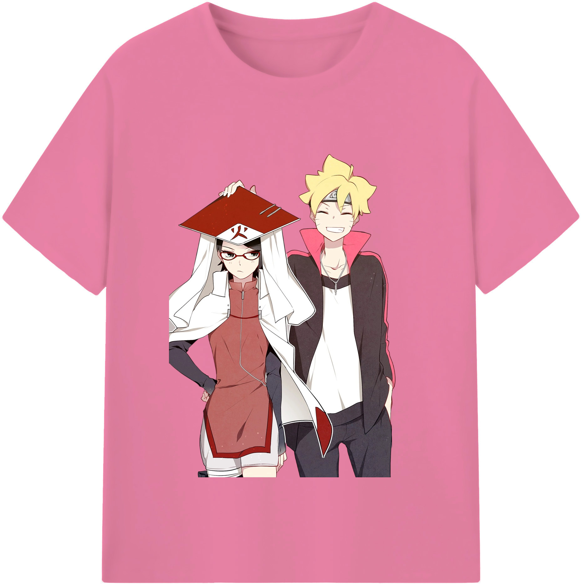 （画像用） NARUTO -ナルト- うちは サラダ Uchiha Sarada 綿100％半袖Tシャツ（フロントプリント）